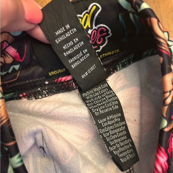 Good Vibes Tropical Floral Luau Tiki Mask Unlined Shorts with Pockets Size XL - Picture 9 of 10